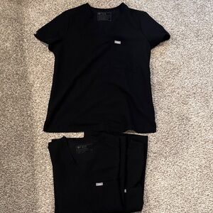 Bundle of 3 Figs Women’s Black Scrub Tops